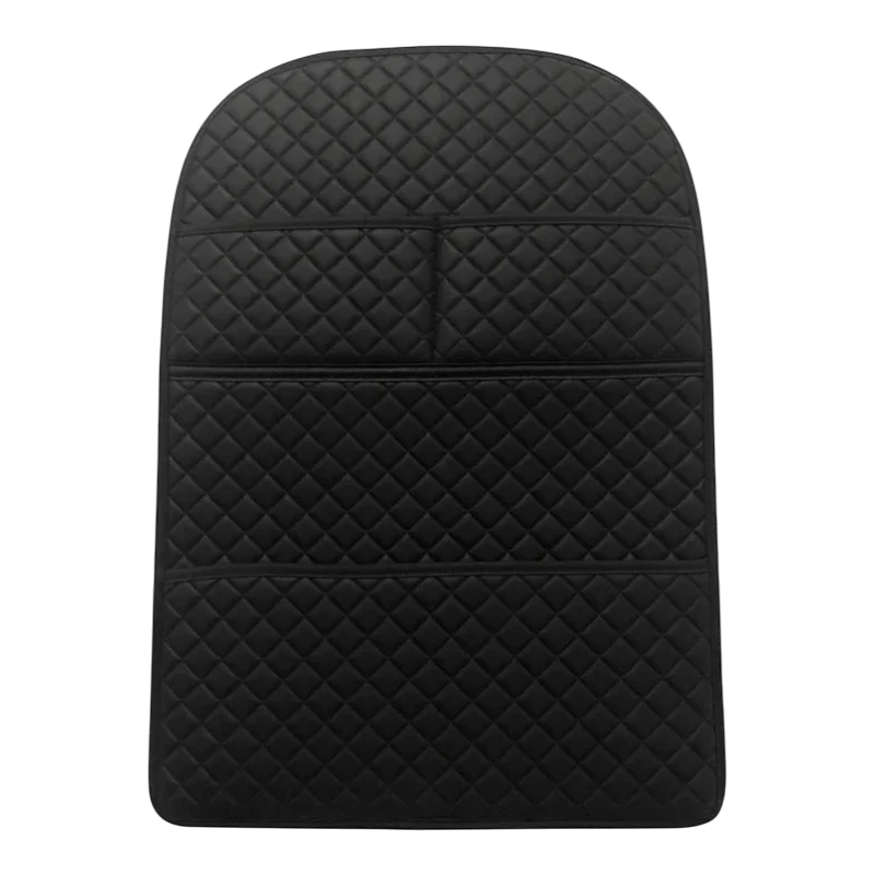 zero2cart black quilted car seat back protector with storage pockets for organized travel and interior protection
