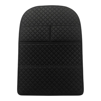 zero2cart black quilted car seat back protector with storage pockets for organized travel and interior protection