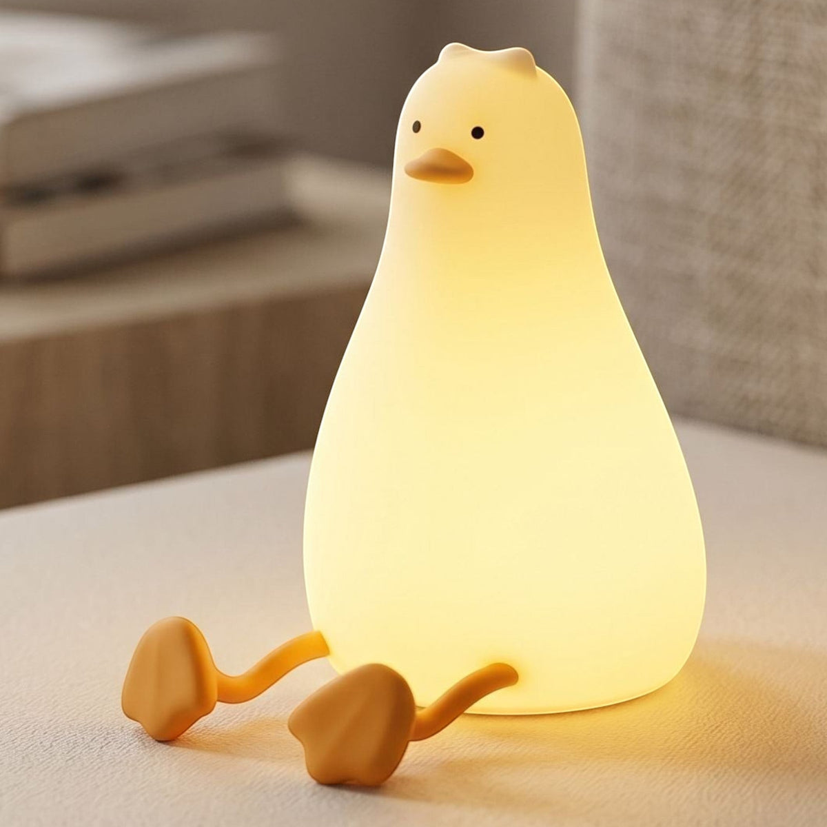 zero2cart rechargeable duck night light with soft silicone body and warm LED glow for nursery or bedroom decor