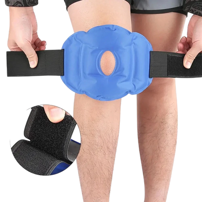 zero2cart reusable blue gel knee wrap with adjustable velcro straps for cold therapy and joint compression support