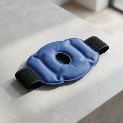 zero2cart blue reusable gel knee and elbow cold pack wrap with adjustable compression straps on a grey surface