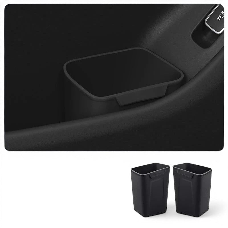 zero2cart black silicone car door trash bin and organizer, waterproof and compact for vehicle interior storage
