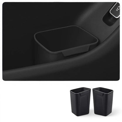 zero2cart black silicone car door trash bin and organizer, waterproof and compact for vehicle interior storage