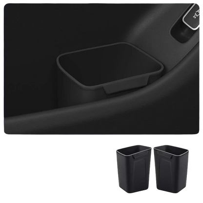 zero2cart black silicone car door trash bin and organizer, waterproof and compact for vehicle interior storage