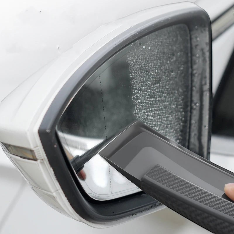 zero2cart soft silicone car squeegee removing water from a wet side mirror for a scratch-free finish