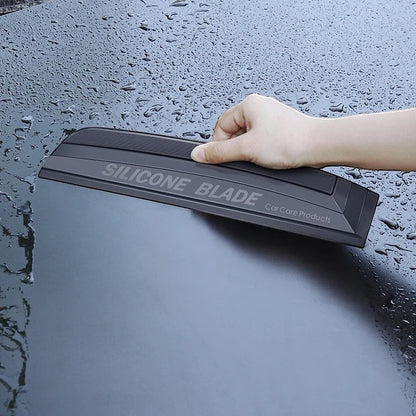 zero2cart black soft silicone car squeegee removing water from a wet car hood for scratch-free drying