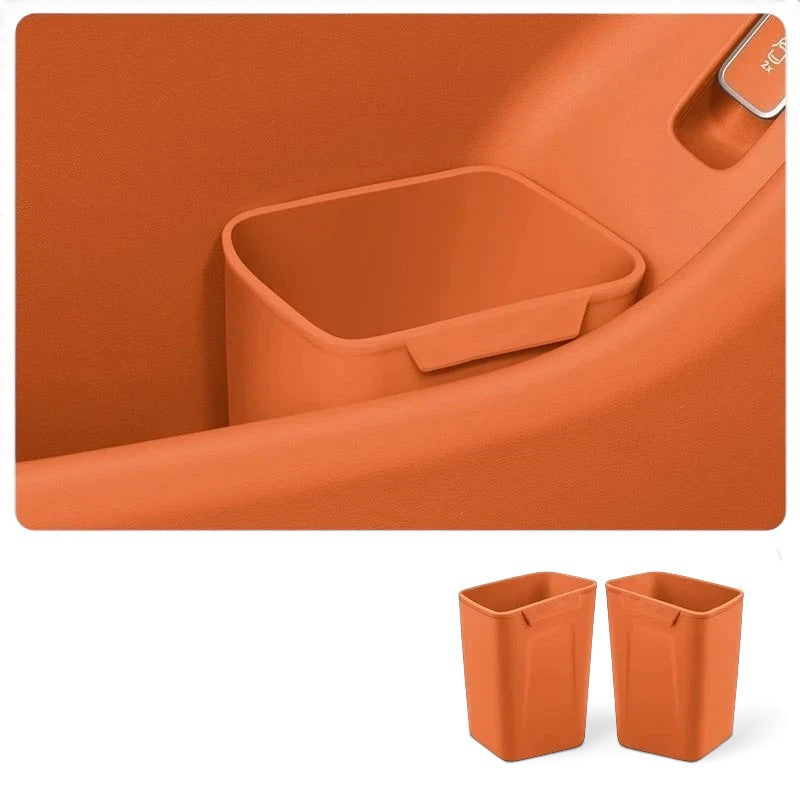 zero2cart orange silicone car door trash bin and organizer for compact vehicle interior storage