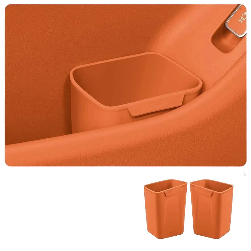 zero2cart orange silicone car door trash bin and organizer for compact vehicle interior storage