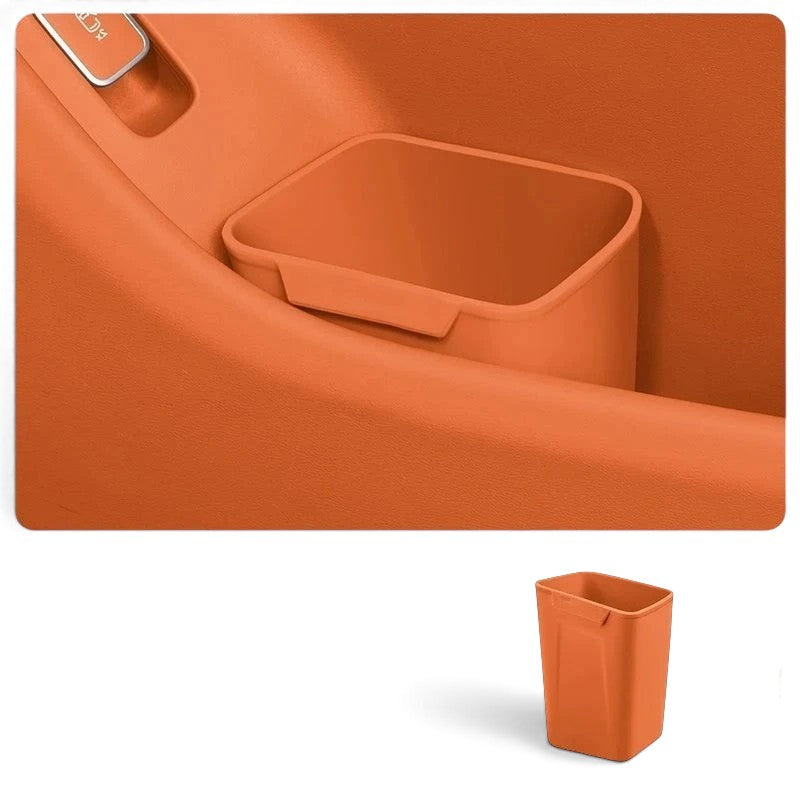 zero2cart orange silicone car door trash bin and organizer for compact vehicle interior storage