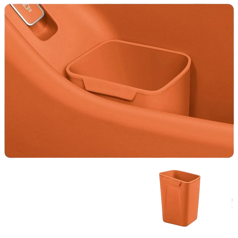 zero2cart orange silicone car door trash bin and organizer for compact vehicle interior storage