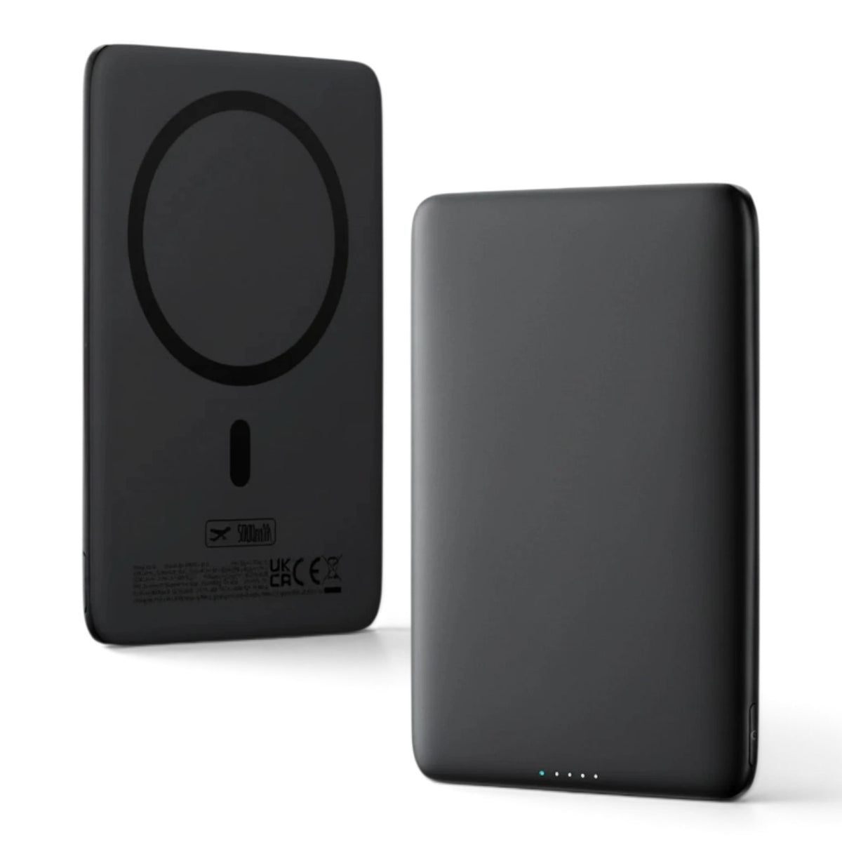 zero2cart slim 5000mAh magnetic wireless power bank in matte black with aluminum alloy shell and silicone base