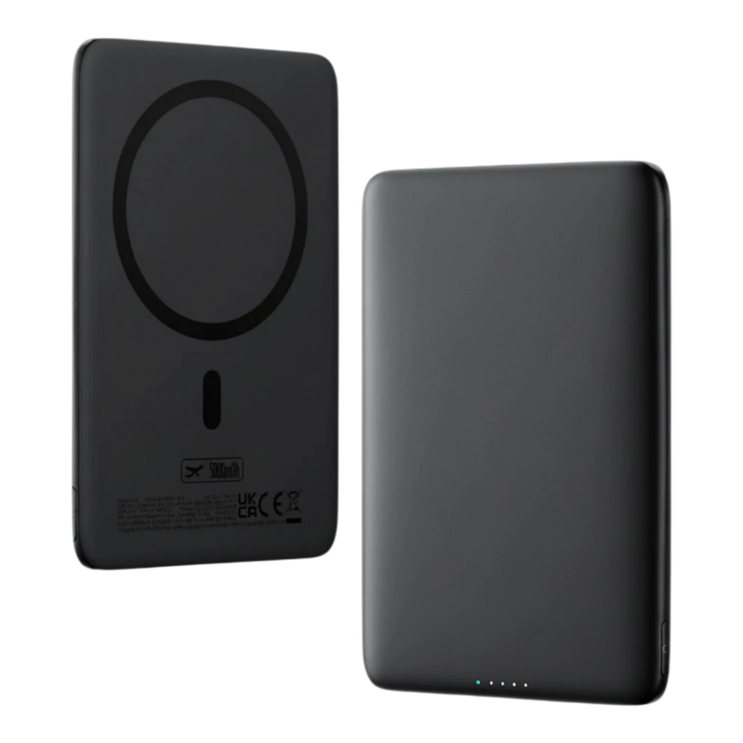zero2cart slim 5000mAh magnetic wireless power bank in matte black with aluminum alloy shell and silicone base