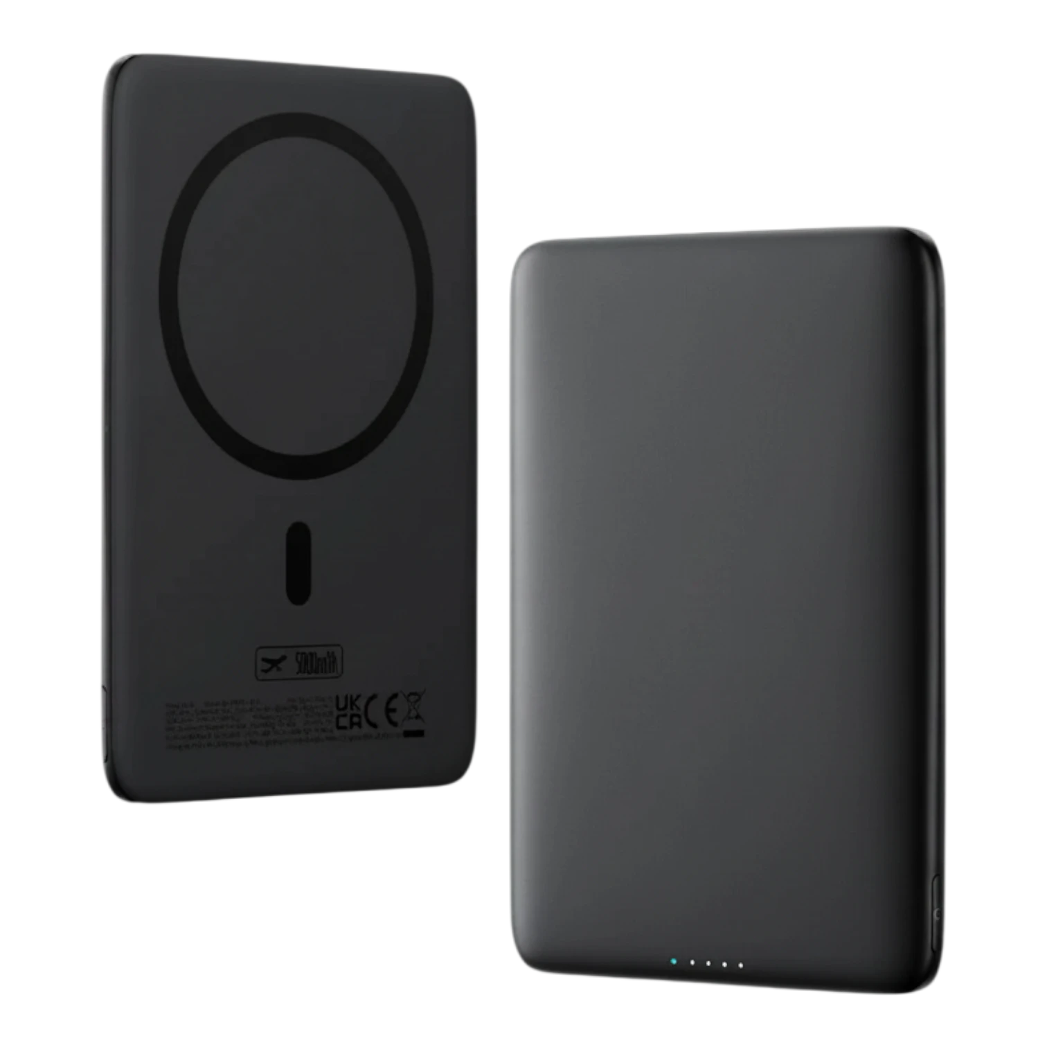 zero2cart slim 5000mAh magnetic wireless power bank in matte black with aluminum alloy shell and silicone base