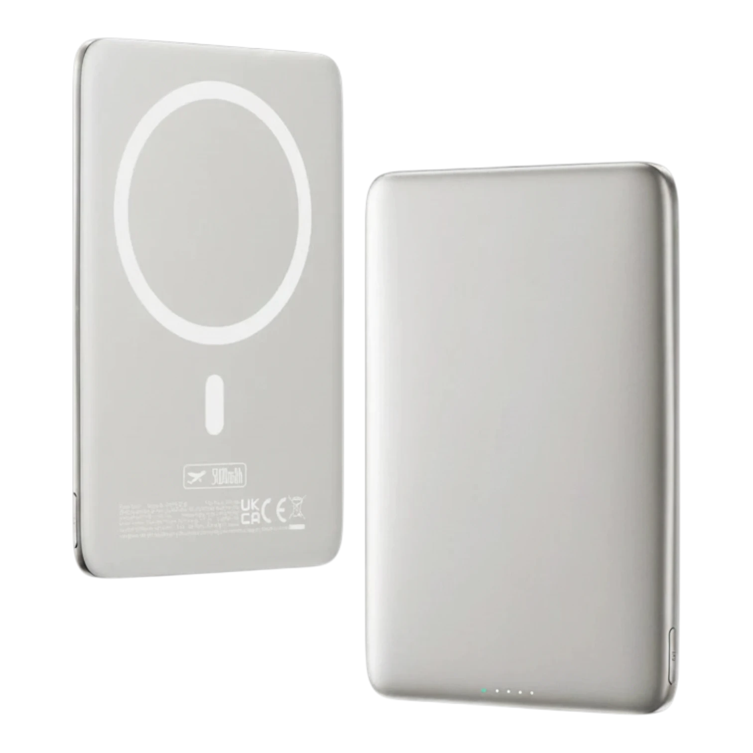 zero2cart ultra-slim 5000mAh magnetic wireless power bank with aluminum alloy shell and silicone base