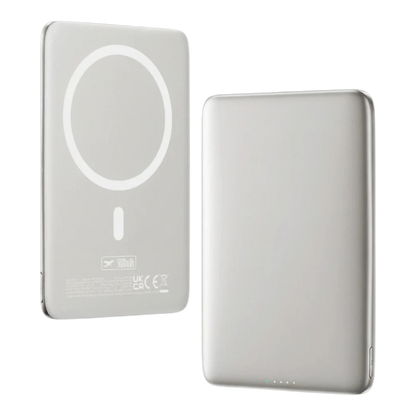 zero2cart ultra-slim 5000mAh magnetic wireless power bank with aluminum alloy shell and silicone base