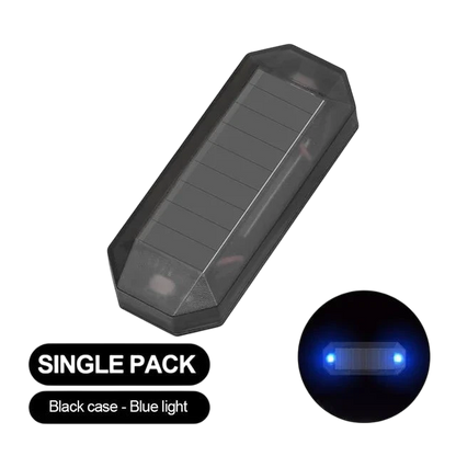 zero2cart solar car warning light with a black shell and blue flashing LED for vehicle dashboard or exterior use