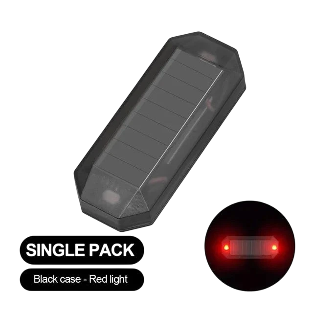 zero2cart solar car warning light with black shell and flashing red LED for vehicle dashboard or exterior use