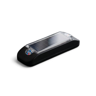 zero2cart solar car warning light with black shell and integrated solar panel for automatic nighttime flashing
