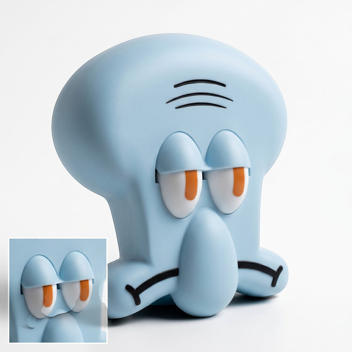 zero2cart 3D cartoon Squidward PVC wall switch cover in light blue for standard 86-type light switches