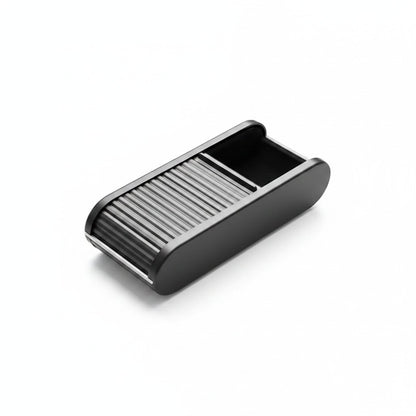 zero2cart black telescopic car dashboard storage box with a sliding lid for organizing small accessories