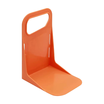 zero2cart orange plastic car trunk organizer rack with an L-shaped fence design for stabilizing loose items.