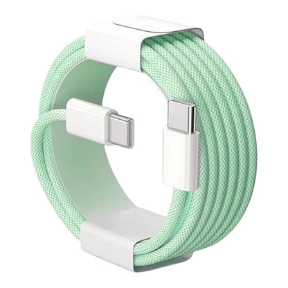 zero2cart mint green nylon USB-C to USB-C 60W fast charging cable coiled in retail packaging