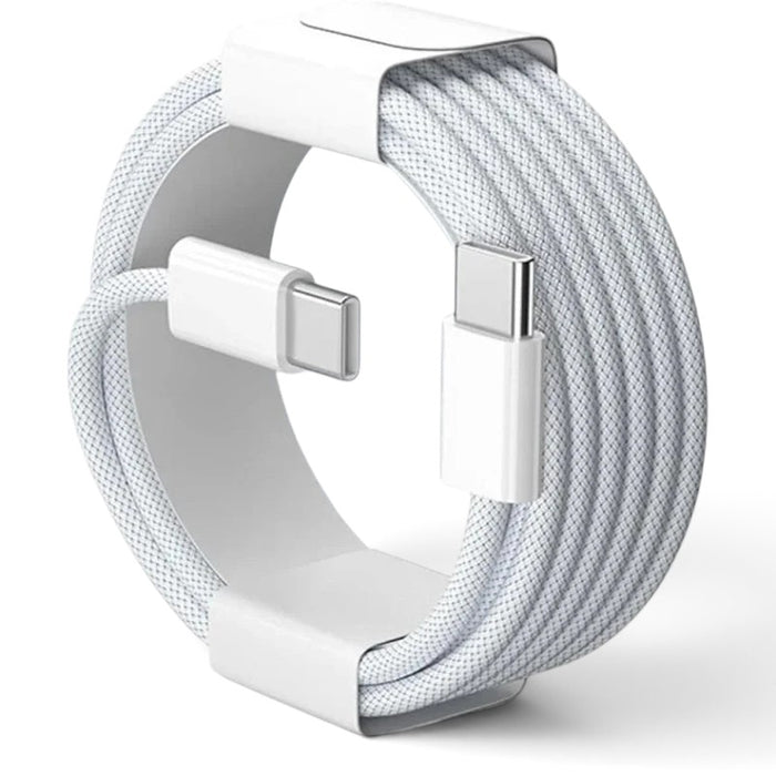 zero2cart white nylon USB-C to USB-C fast charging cable with 60W power support for phones and laptops