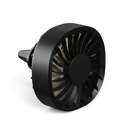 zero2cart black USB car air vent fan with a compact clip-on design and adjustable airflow settings