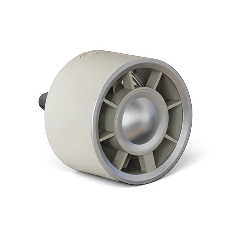 zero2cart USB car air vent fan in white with a compact clip-on design and adjustable airflow settings