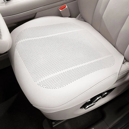 zero2cart white perforated PVC front car seat cover for all-season protection against spills and daily wear.