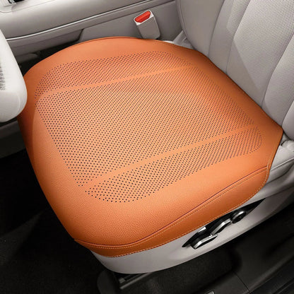 zero2cart orange ventilated PVC front car seat cushion cover for daily protection against spills and wear