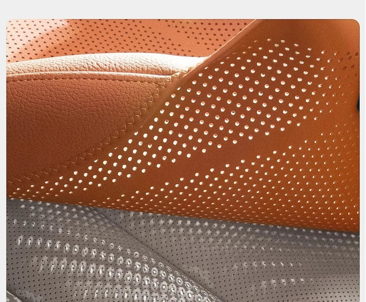 zero2cart ventilated PVC front car seat cushion with perforated texture for breathability and interior protection.
