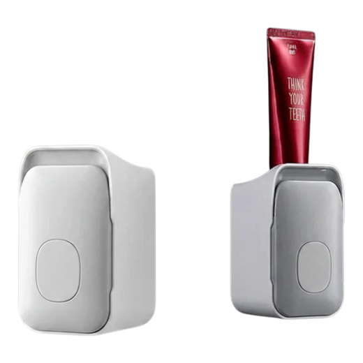 zero2cart wall-mounted white plastic toothpaste dispenser with a compact, simple design for bathroom organization.