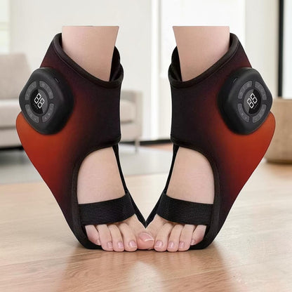 zero2cart wearable black foot and ankle massager with air compression, heating, and vibration features on feet