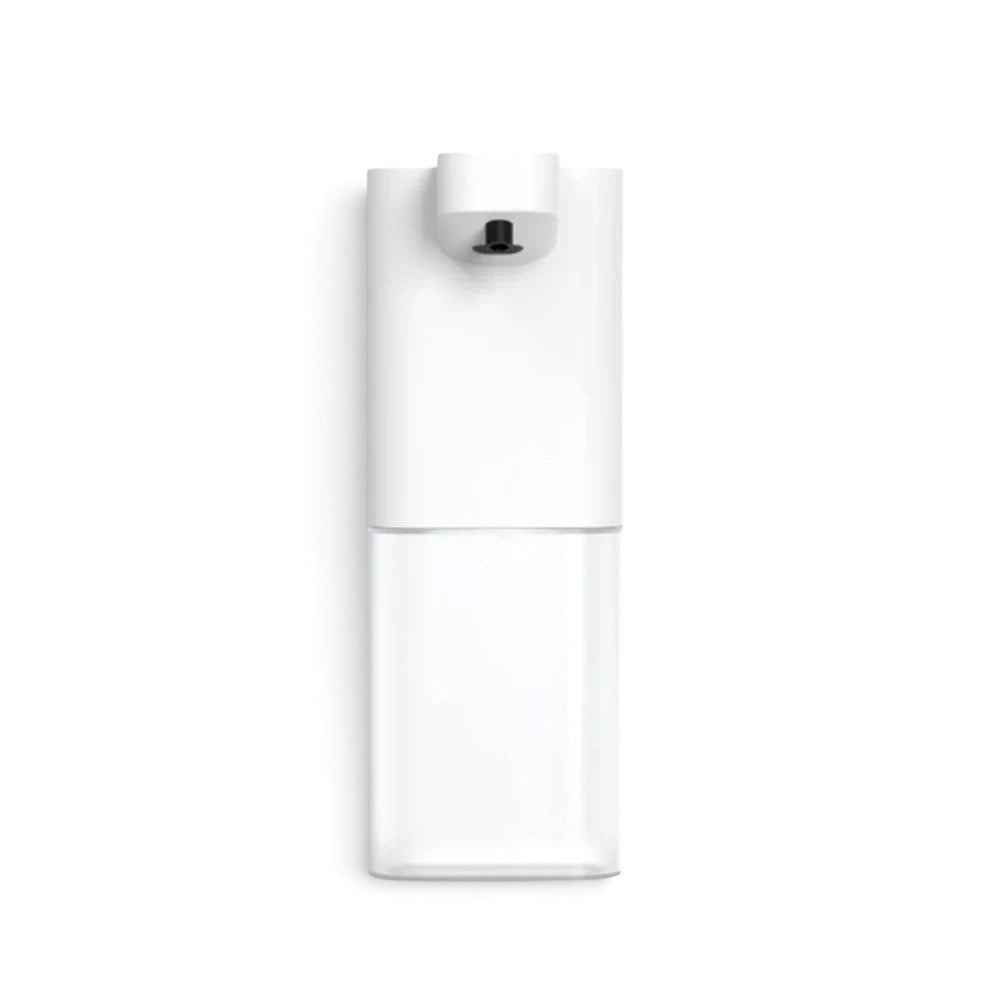 zero2cart white automatic touchless soap dispenser with a clear plastic reservoir for bathroom or kitchen use