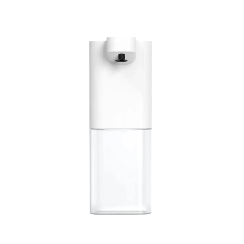 zero2cart white automatic touchless soap dispenser with a clear plastic reservoir for bathroom or kitchen use