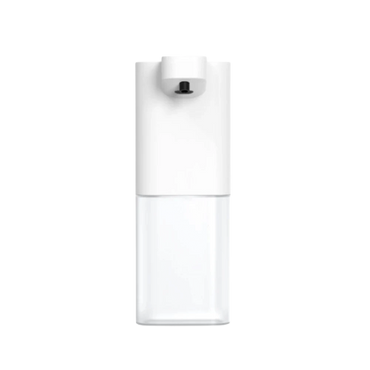 zero2cart white automatic touchless soap dispenser with a clear plastic reservoir for bathroom or kitchen use