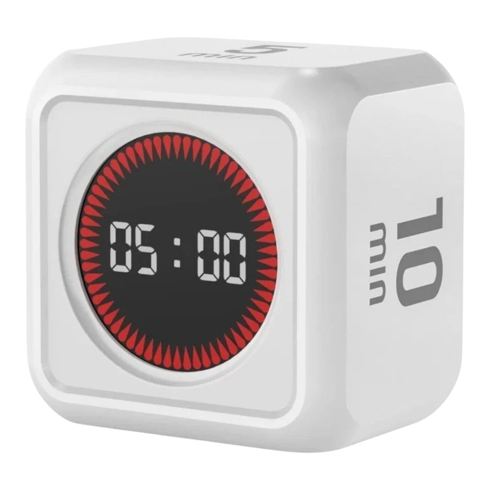 zero2cart white digital flip timer with LCD display for Pomodoro productivity, study, and kitchen time management.
