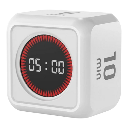zero2cart white digital flip timer with LCD display for Pomodoro productivity, study, and kitchen time management.