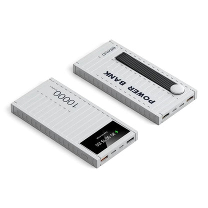 zero2cart white portable power bank with digital battery display and multiple charging ports