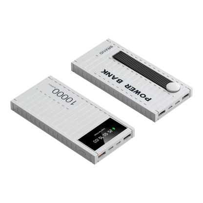 zero2cart white portable power bank with digital battery display and multiple charging ports