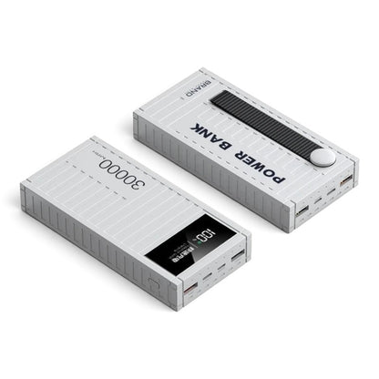 zero2cart white portable power bank with digital display and multiple USB ports for fast multi-device charging