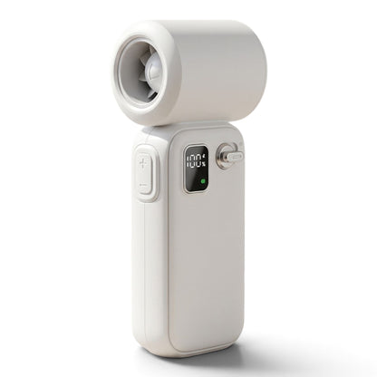 zero2cart white portable handheld turbo fan with digital display and 4-speed settings for efficient cooling
