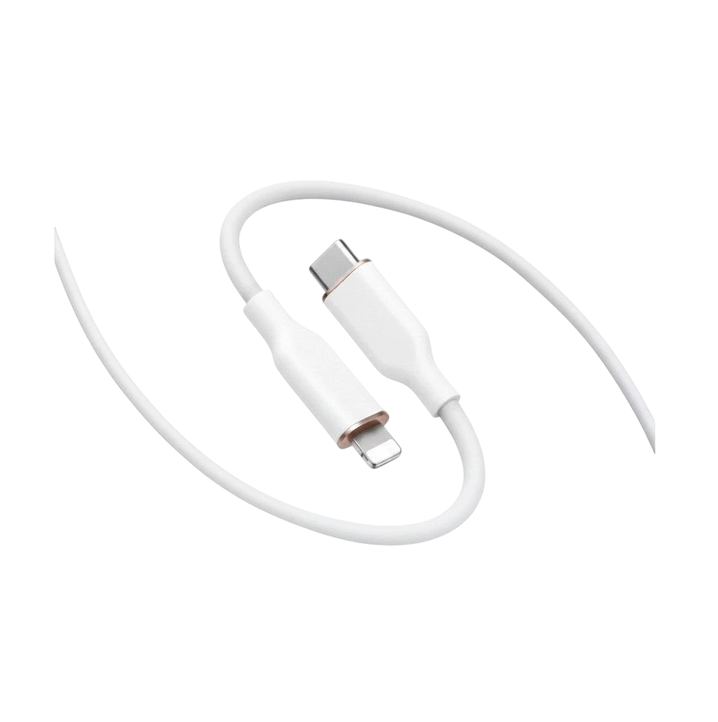 zero2cart white silicone USB-C fast charging and data cable with a flexible, smooth design for mobile devices.