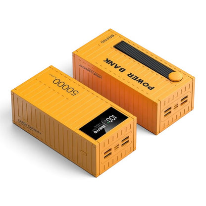 zero2cart 50000mAh yellow portable power bank with digital display and multiple USB ports for fast charging