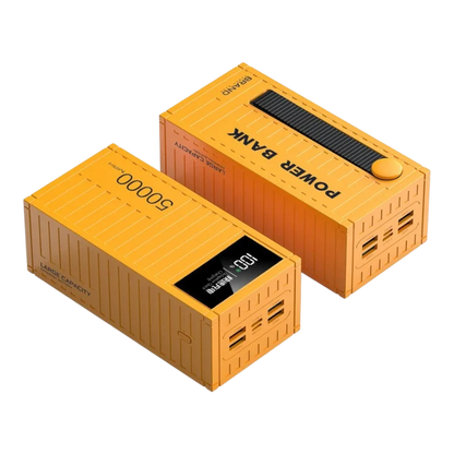 zero2cart 50000mAh yellow portable power bank with digital display and multiple USB ports for fast charging