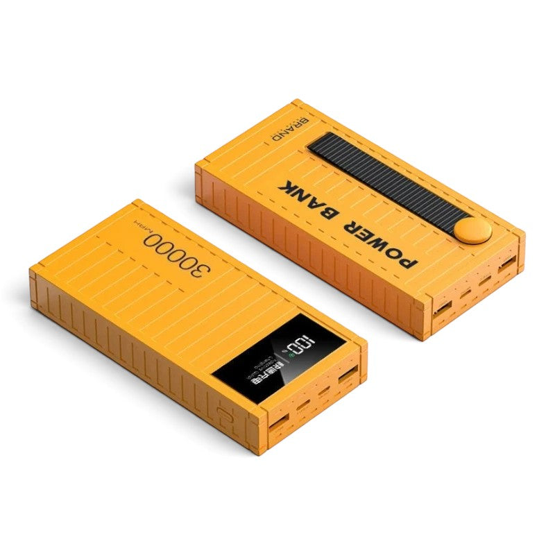 zero2cart yellow high-capacity portable power bank with digital display and multiple charging ports