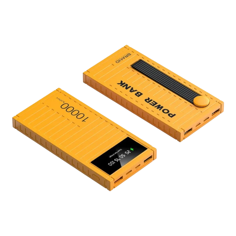 zero2cart yellow portable power bank with digital battery display and multiple USB ports for fast charging